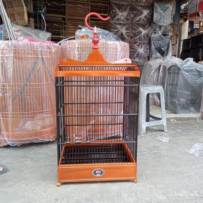 Sangkar/Kandang Kotak Ebod No 3 Warna Coklat Lis (Gojek/Grab)