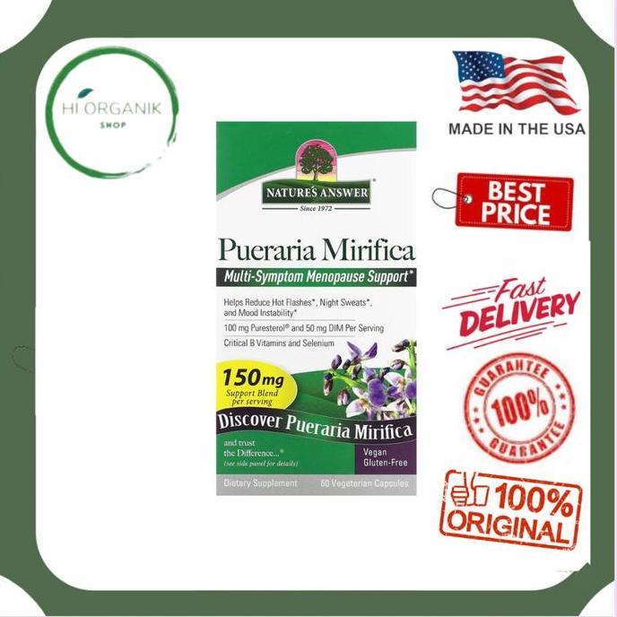 Nature'S Answer Pueraria Mirifica 150 Mg 60 Vegetarian Capsules Menopause Support Original