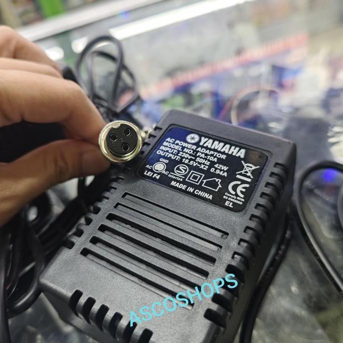 NEW Adaptor mixer 3 kaki Yamaha seri MG 18.5v x 2 AC charger 3 pin Yamaha MG series 3 lubang 18V x 2