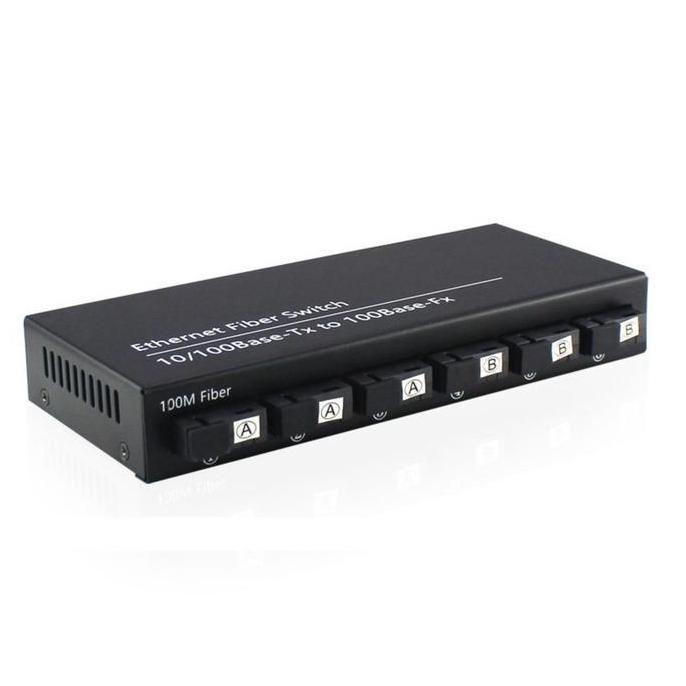QUANXI Media Converter 6F2E 6 Port FO 2 Port LAN Support Poe 6 FO 2 Lan Fiber Switch Optic 6 SC 2 RJ