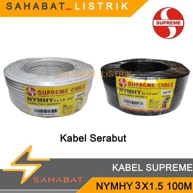Kabel Supreme Serabut Nymhy Black 3X1.5 100M