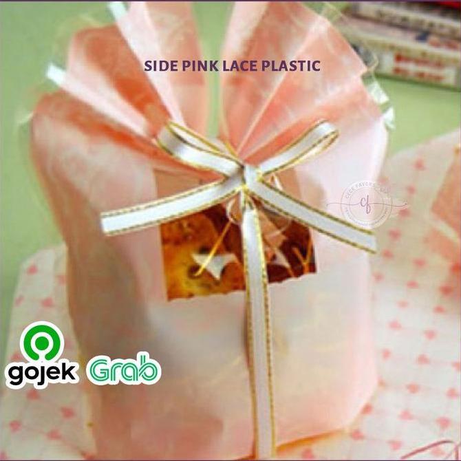 _^_^_^] Kemasan Kue Kering Plastik Standing Pouch Side Pink Lace Plastic