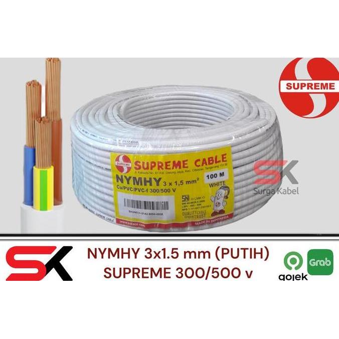 Promo KABEL LISTRIK NYMHY 3x1.5 mm SUPREME / KABEL SERABUT NYMHY 3x1.5 mm Diskon