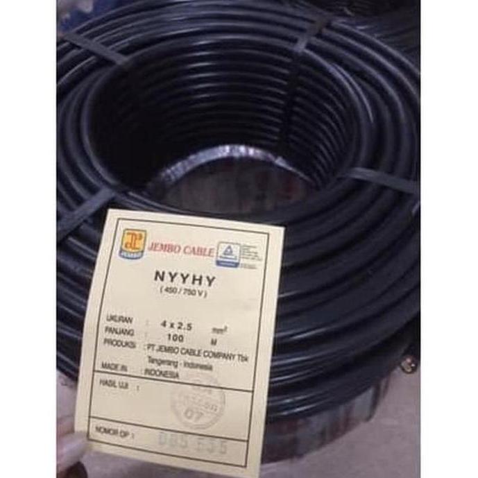 Promo KABEL JEMBO NYYHY 4x2,5 4x2.5 4 x 2,5 4 x 2.5 JEMBO 100M 100 METER Diskon