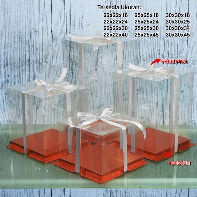 New- Kotak kue Kotak kue mika transparan Dus kue transparan Cake box KOTAK KADO ULANG TAHUN HANTARAN