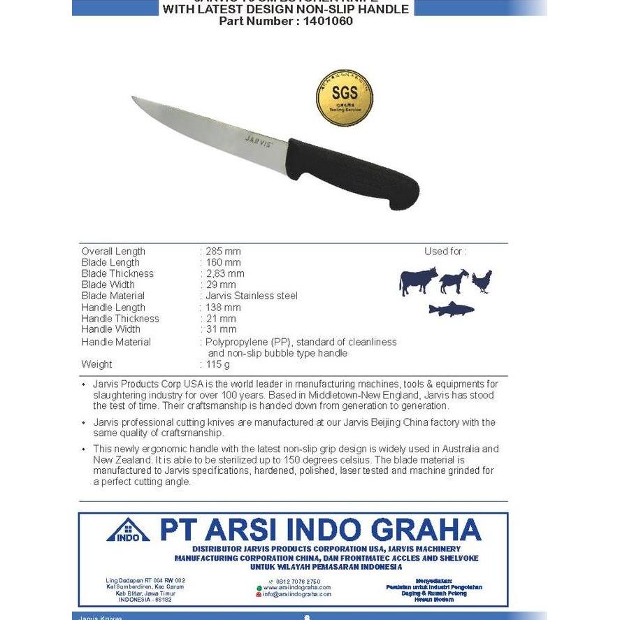 New- 1401060 JARVIS 16 CM BUTCHER KNIFE WITH LATEST DESIGN NON-SLIP HANDLE