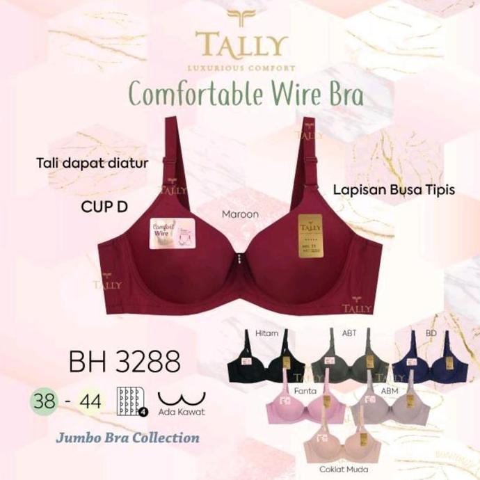 Bra Tally Ukuran 38-44 - Cup D 3288 - Jumbo Bra Collection - Comfortable Wire Bra Cantik