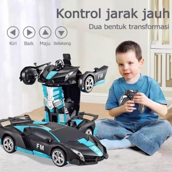 Mainan Mobil Remote Control/RC Mobil Sport Car Robot Transform/1:14 Remote Transformer Robot