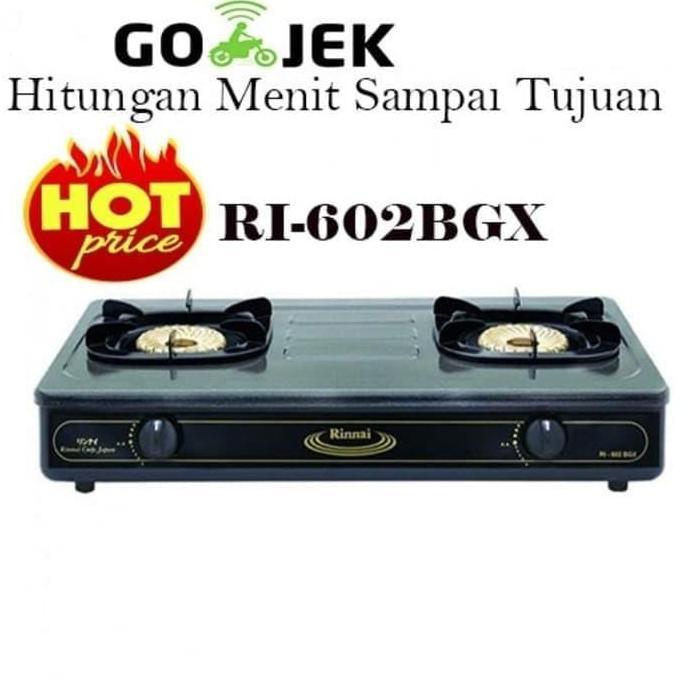Kompor Gas Rinnai 2 Tungku RI-602 BGX Api Tornado