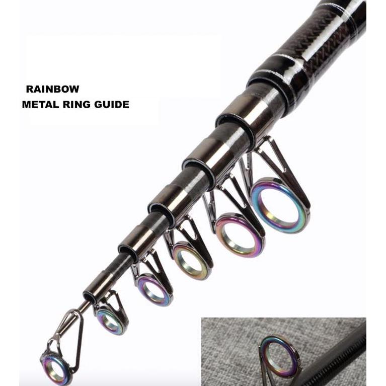 Casting spinning Joran pancing Ultralight Ul Pendek mini Ring Rainbow Metal