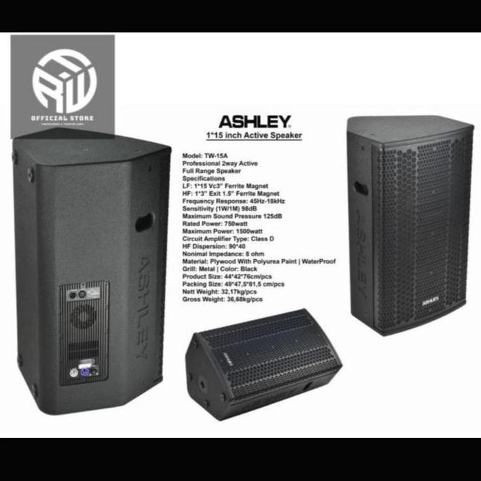 speaker aktif ashley tw15a tw 15a 15 inch