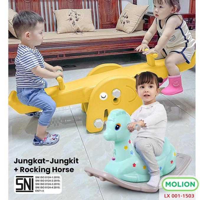 Jungkat Jungkit Anak Seesaw Perosotan Mainan Jungkat-Jungkit  Toys Kuda Kudaan Prosotan 001-M1505 Pe