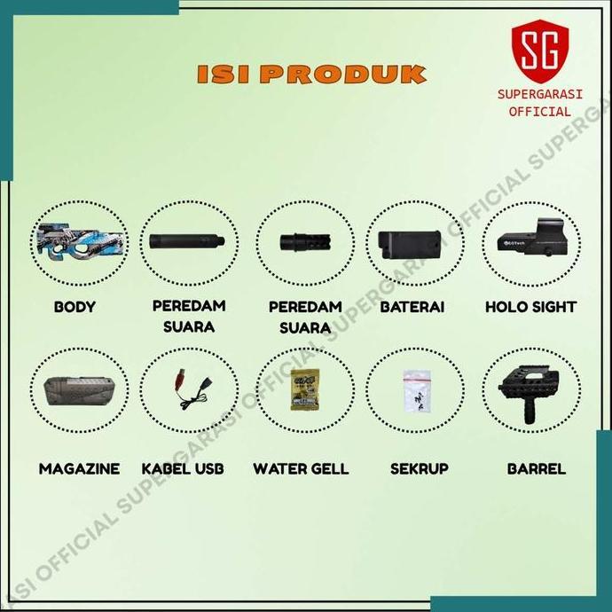 Mainan tembakan blaster gun elektrik p90 holo graffity