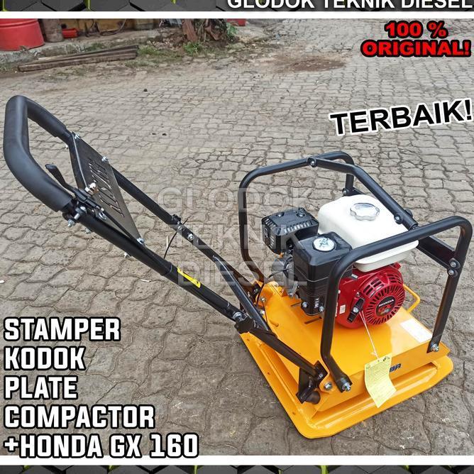 Stamper Kodok + Honda Gx 160 5.5 Hp Ori Plate Compactor Siap Pakai