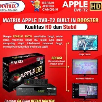 New- STB Matrix Apple Merah Set Top Box TV Digital Dongle Matrix