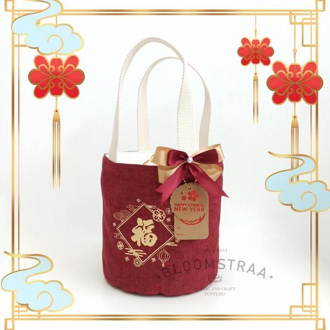 [ BURNET ] Hampers Bucket Bag CNY Edition Kanvas Tas Souvenir Imlek