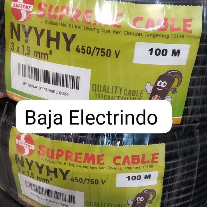 Promo SUPREME Kabel Serabut isi 3 NYYHY 3X1,5mm SUPREME @100M NYYHY 3X1,5 3x1.5 mm NYYHY 3x1.5mm SUP