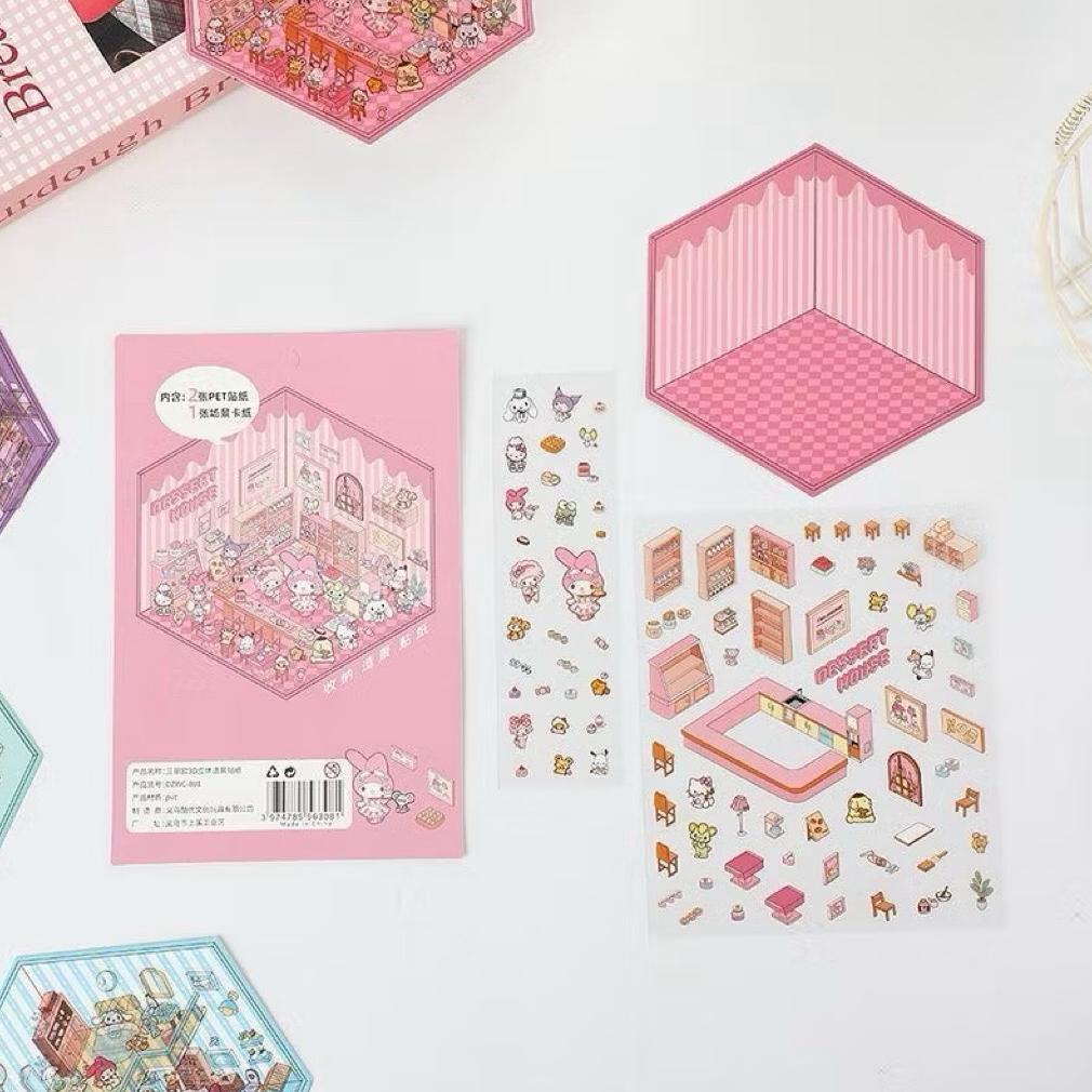 Fitur Lengkap [Fs] Stiker Set 3D Stiker Decorative 3D Korea Motif Lucu Stiker Decoration Mainan Anak