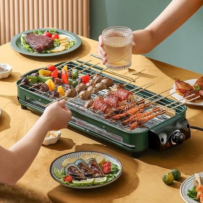 Shenar Korean Pan Bbq Grill 2 In 1 Bbq Elektrik Grill Kuali Panggang Bare Non Sti Pemanggang Listrik