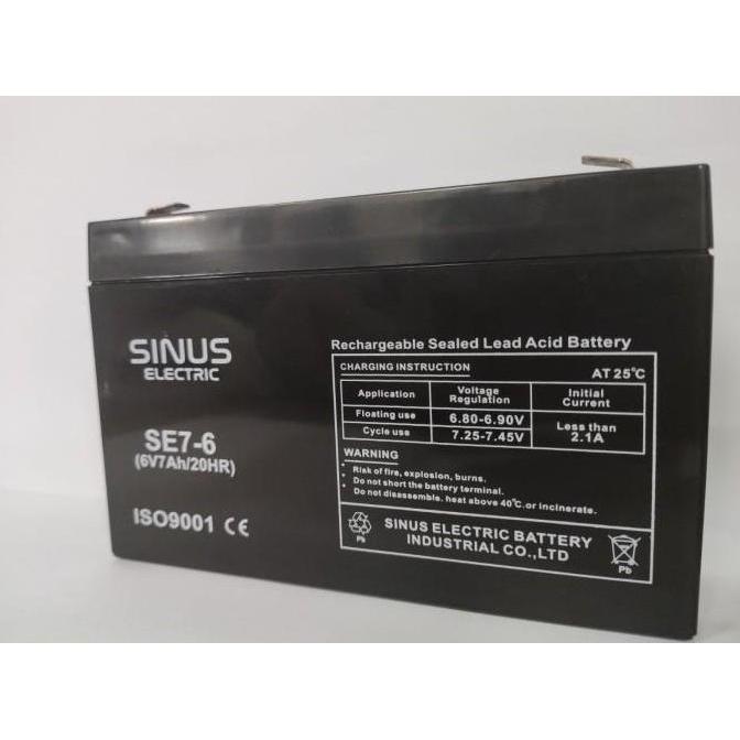 Aki Mainan Motor Anak 6V 7Ah Aki Mobil Mainan Anak Vrla Sinus Ms7-6