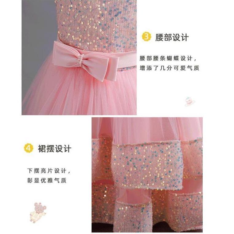 4T-13T Long Dress Premium Stella - Gaun Ball Gown Anak Bayi Balita Model Korea Tile