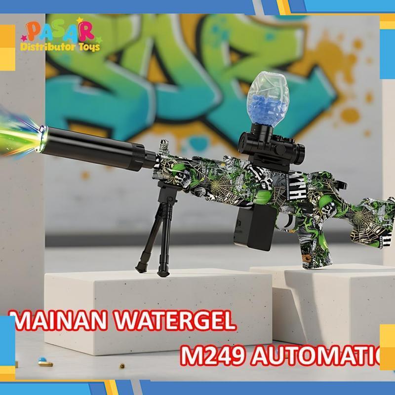 Termurah Mainan Anak D-6652/WH81-3 M249 FULLY/SEMI AUTOMATIC Mainan Tembakan Elektrik M249 Lampu & A