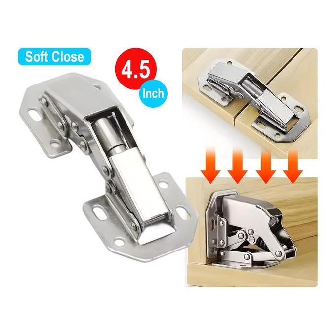 Engsel Kodok 4.5 Inch Slow Motion 90 Derajat Tanpa Bobok Soft Close Hydraulic Hinge Door Pintu Kabin