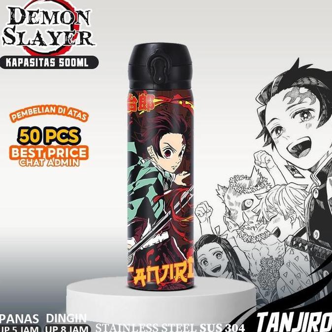 Botol Minum Custom Tumbler ANIME Jujutsu Kaisen Demon Slayer SPY X Family Vacuum Tumbler