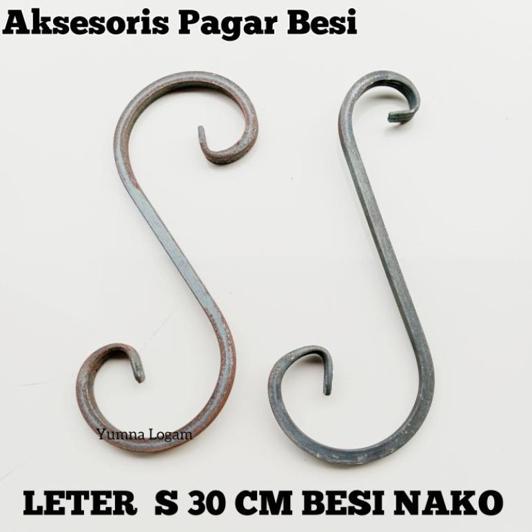 Promo Cod Leter S 30Cm Besi Tempa Nako Ornamen Aksesoris Pagar Besi Nako Virkan Besi Tempa Wrough Ir