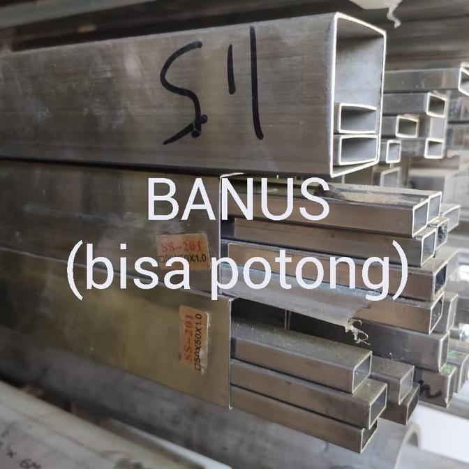 Pipa hollow stainless 304 40 x 60 x 1,2 mm panjang 6 meter / 4 x 6 cm