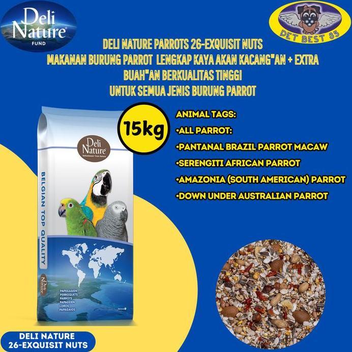 Deli Nature Parrot Exquisit Nuts 15kg Makanan Burung Parrot Exotic Nuts Pantanal Macaw Parrot-Amazon