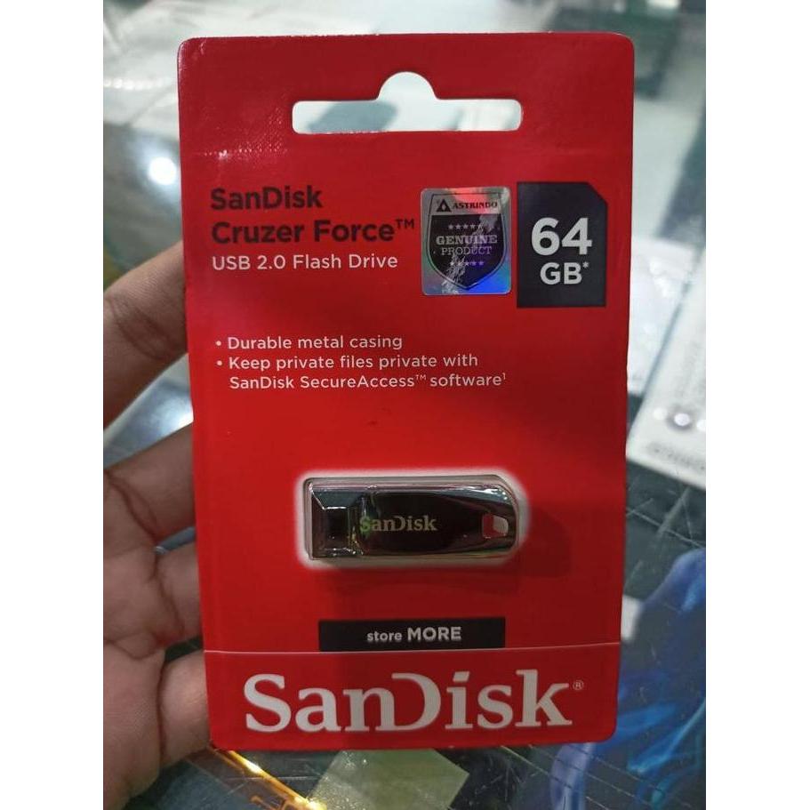 TERMURAH - Flashdisk Sandisk Cruzer Force 64 GB USB 2.0 CZ71
