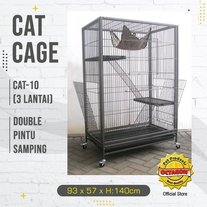 Kandang Kucing Tingkat - Kandang 3 Susun - Kandang Octagon Cat-10