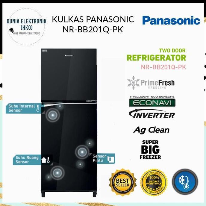 Grosir Kulkas Panasonic Nr-Bb201Q Nrbb201Q Lemari Es 2 Pintu Inverter 196 L