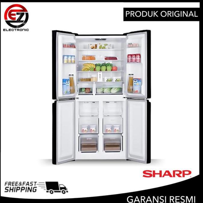 Sale Sharp Sj-If51Pg-Bk  Kulkas 4 Pintu Inverter 472 Liter Sj If51Pg Bk