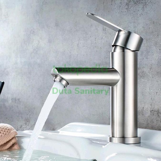 Kran Wastafel Panas Dingin Stainless 304 T18/ Kran Wastafel Stainless Promo