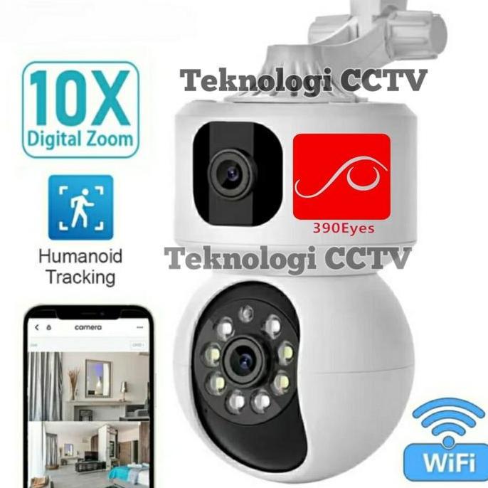 Cctv Kamera 390Eyes Dual Lens Wifi 360 Derajat Pemantau Jarah Jauh