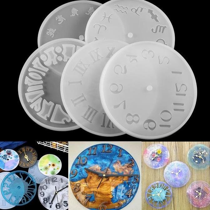 Cetakan Silikon Jam Dinding Clock Epoxy Resin Tray Mold SRA