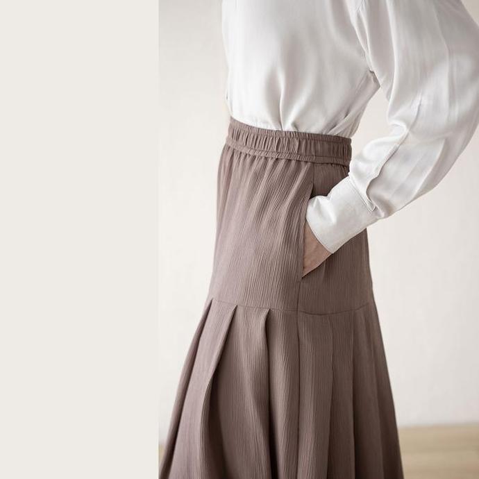 Sharvani Skirt by Aska Label - Rok wanita pinggang karet details lipit dan kantong Terlaris