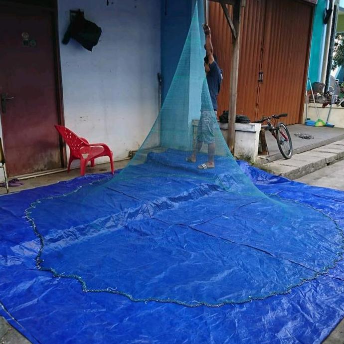 Jala ikan , jala lempar 3 meter bahan nilon / benang bisa untuk udang,  jala laut, jala sungai, jala