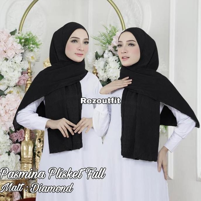 Pashmina Plisket Full Diamond / Pashmina Plisket Wanita Jilbab Muslim Kerudung