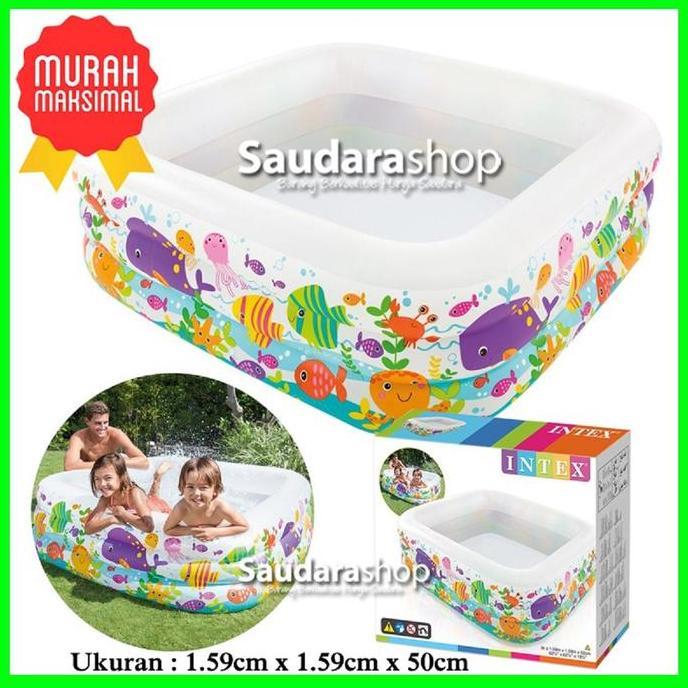 Terjangkau Intex 57471 Clearview Aquarium Pool [159 X159X50Cm] / Kolam Anak Besar