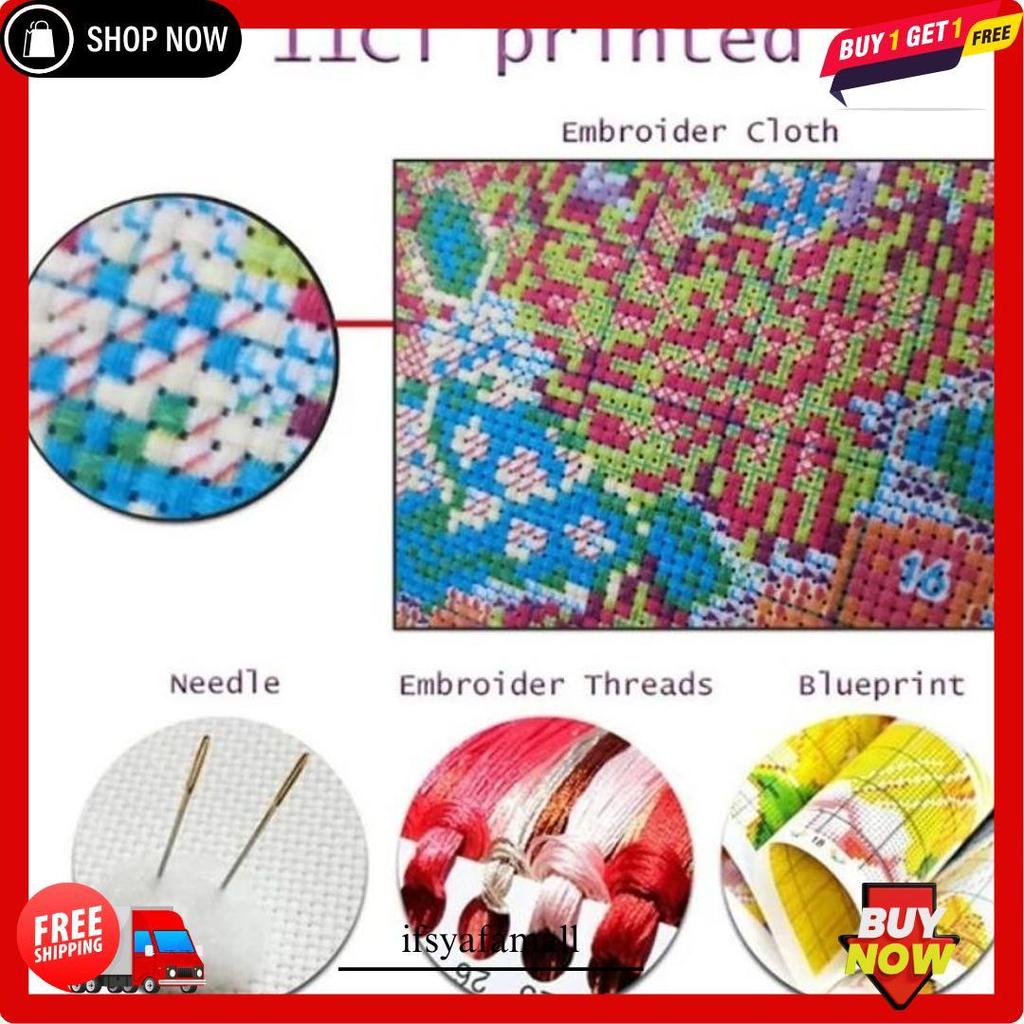 Promo Kristik Modern Paket Kristik Bunga Paket Lengkap - Embroidery Kit Package Flower/ Paket Sulam 