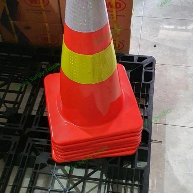 trafic cone kerucut 70 cm base orange safety cone