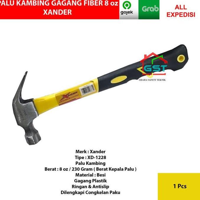 palu kambing gagang fiber 8 oz XANDER palu kambing gagang plastik 8 oz