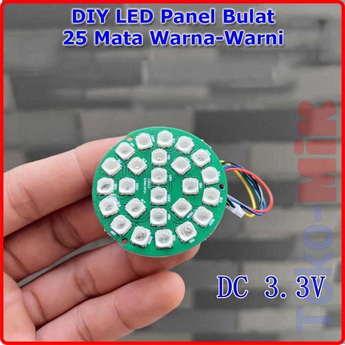 DIY Modul Lampu LED PCB DC 3.3V 25 Mata LED Warna-Warni