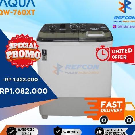 Terlaris Mesin Cuci Aqua Qw 760Xt / Qw760Xt / Qw760 2 Tabung 7Kg Hijab Series