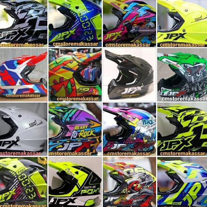 Helm JPX Cross Motif Trail KLX CRF Adventure Trabas SNI