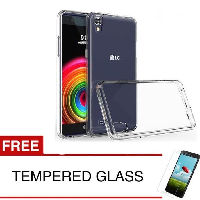 ShockProof Case For LG X Power / K220 - 5.3 inch - Clear+ Temp Glass
