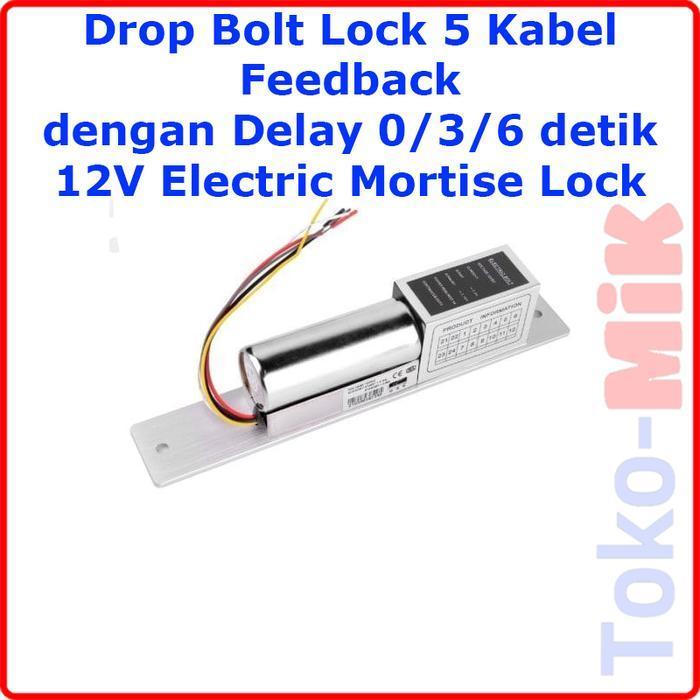 ELECTRIC DROP BOLT MORTISE LOCK KUNCI PINTU DOOR ACCESS 5 KABEL DELAY